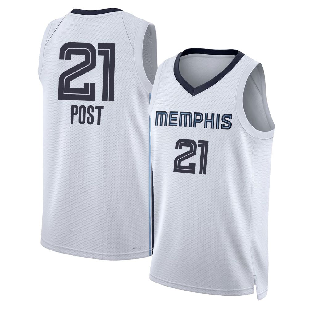 Memphis #21 Post Player Basketball Sleeveless White Jersey Quinten For Adult Youth