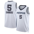 Memphis #5 Saunders Player Basketball Sleeveless White Jersey Richie For Adult Youth