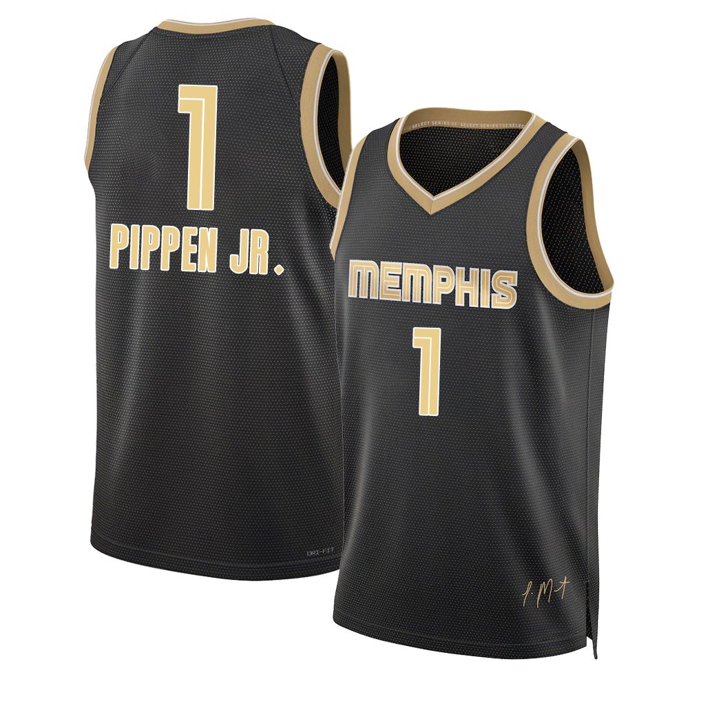 Memphis #1 Pippen Jr. Player Basketball Sleeveless Black Jersey Scotty For Adult Youth