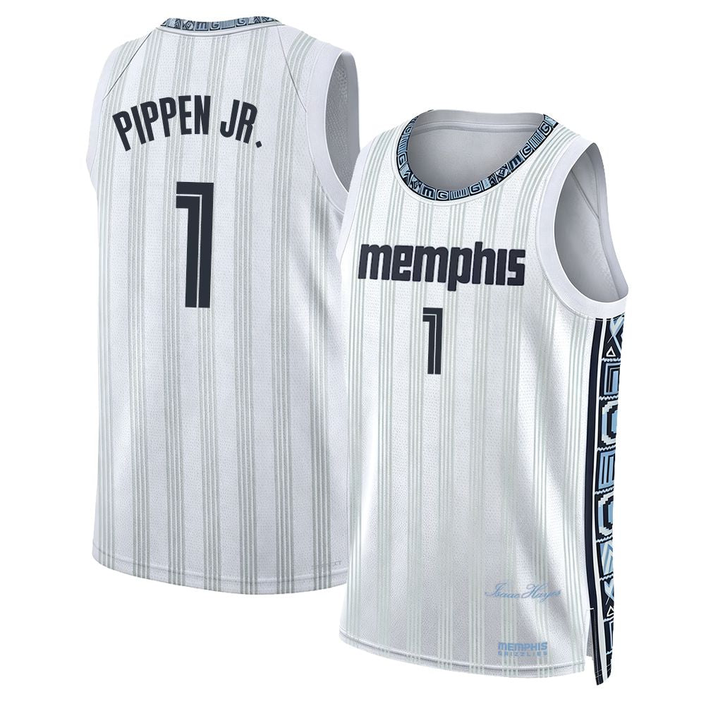 Memphis #1 Pippen Jr. Player Basketball Sleeveless White Jersey Scotty For Adult Youth