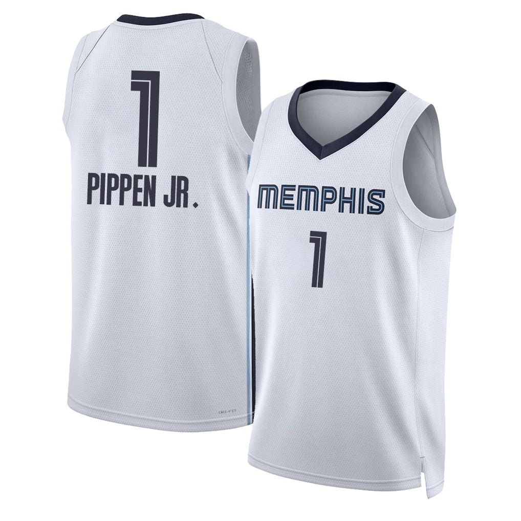 Memphis #1 Pippen Jr. Player Basketball Sleeveless White Jersey Scotty For Adult Youth