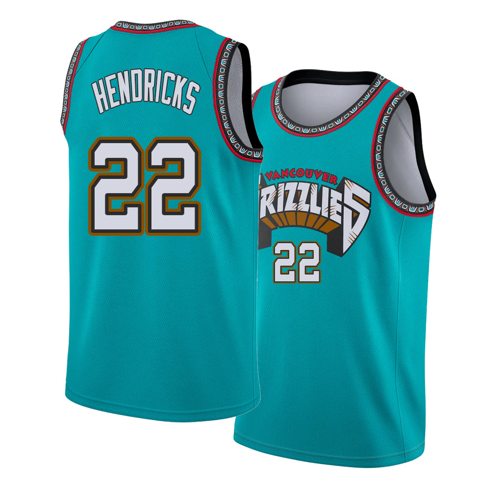 Memphis #22 Hendricks Player Basketball Sleeveless Green Jersey Taylor For Adult Youth