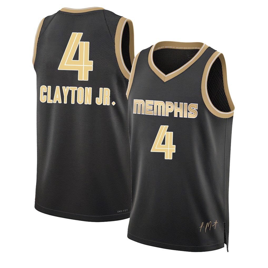 Memphis #4 Clayton Jr. Player Basketball Sleeveless Black Jersey Walter For Adult Youth