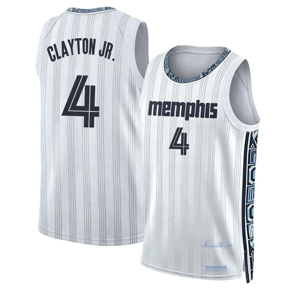 Memphis #4 Clayton Jr. Player Basketball Sleeveless White Jersey Walter For Adult Youth