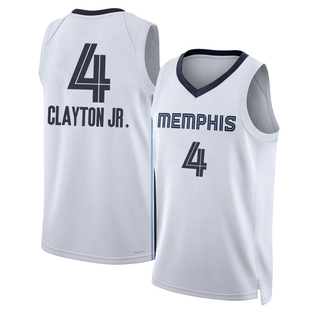 Memphis #4 Clayton Jr. Player Basketball Sleeveless White Jersey Walter For Adult Youth