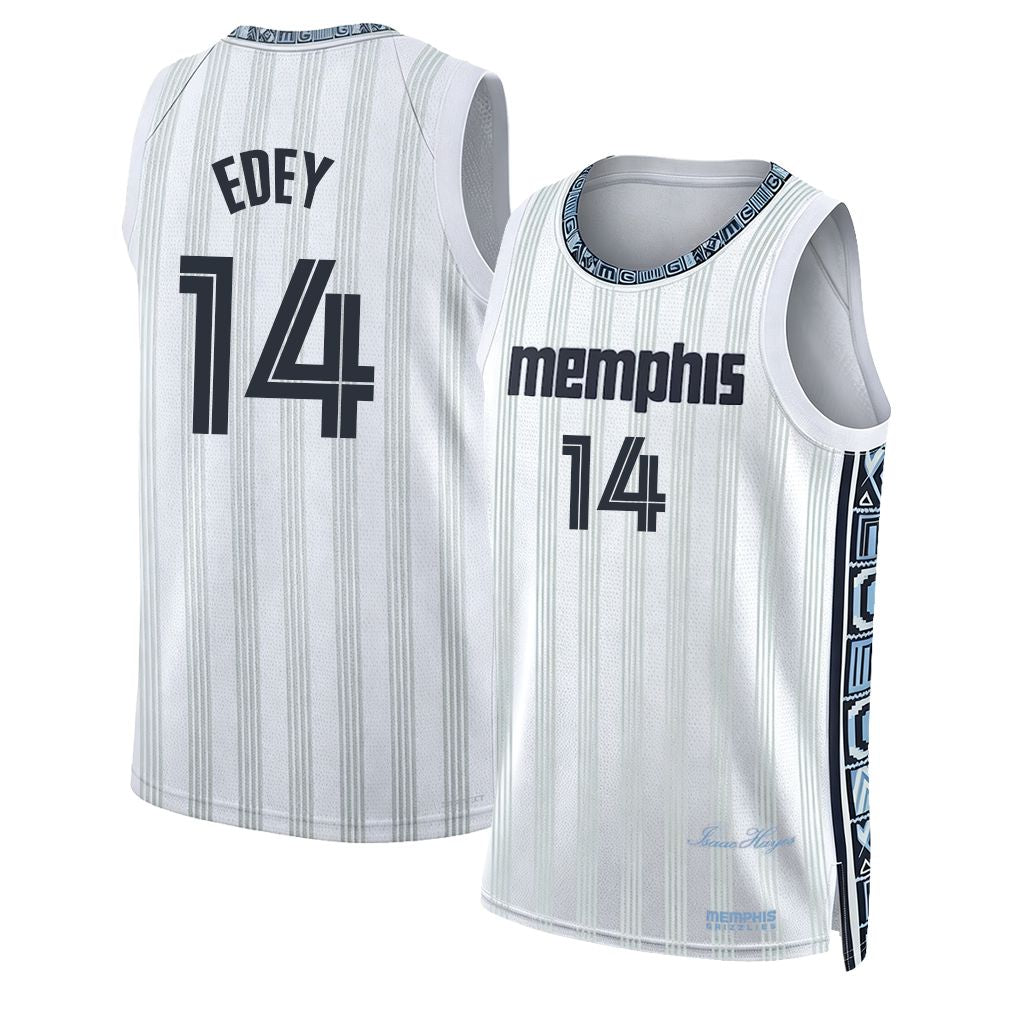 Memphis #14 Edey Player Basketball Sleeveless White Jersey Zach For Adult Youth