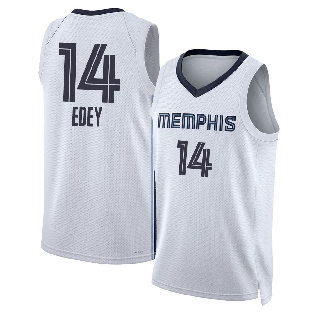 Memphis #14 Edey Player Basketball Sleeveless White Jersey Zach For Adult Youth