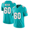 Miami #60 Meyer Player Football V Neck Short Sleeve Jersey Aqua Andrew For Men Youth Women Gift