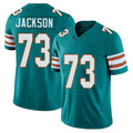 Miami #73 Jackson Player Football V Neck Short Sleeve Aqua Jersey Austin For Men Youth Women Gift