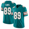 Miami #89 Sims Player Football V Neck Short Sleeve Aqua Jersey Ben For Men Youth Women Gift