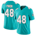 Miami #48 Pinion Player Football V Neck Short Sleeve Jersey Aqua Bradley For Men Youth Women Gift