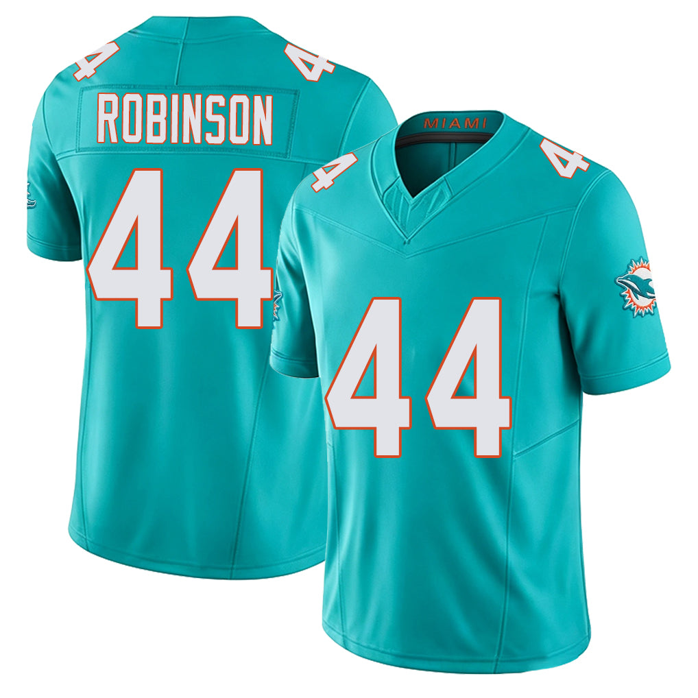 Miami #44 Robinson Player Football V Neck Short Sleeve Jersey Aqua Chop For Men Youth Women Gift