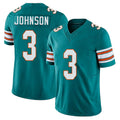 Miami #3 Johnson Player Football V Neck Short Sleeve Aqua Jersey Chris For Men Youth Women Gift