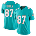 Miami #87 Turner Player Football V Neck Short Sleeve Jersey Aqua Cole For Men Youth Women Gift