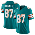 Miami #87 Turner Player Football V Neck Short Sleeve Aqua Jersey Cole For Men Youth Women Gift