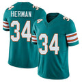 Miami #34 Herman Player Football V Neck Short Sleeve Aqua Jersey DJ For Men Youth Women Gift