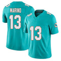 Miami #13 Marino Player Football V Neck Short Sleeve Jersey Aqua Dan For Men Youth Women Gift