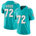 Miami #72 Ayedze Player Football V Neck Short Sleeve Jersey Aqua Gottlieb For Men Youth Women Gift
