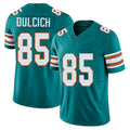 Miami #85 Dulcich Player Football V Neck Short Sleeve Aqua Jersey Greg For Men Youth Women Gift