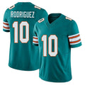 Miami #10 Rodriguez Player Football V Neck Short Sleeve Aqua Jersey Jacob For Men Youth Women Gift
