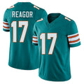 Miami #17 Reagor Player Football V Neck Short Sleeve Aqua Jersey Jalen For Men Youth Women Gift