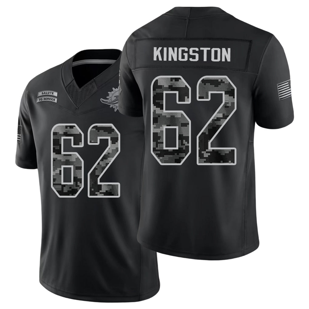 Miami #62 Kingston  Player Football V Neck Short Sleeve Black Jersey Jarrett For Men Youth Women Gift