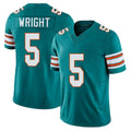 Miami #5 Wright Player Football V Neck Short Sleeve Aqua Jersey Jaylen For Men Youth Women Gift