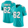 Miami #62 Bonifas Player Football V Neck Short Sleeve Jersey Aqua Jim For Men Youth Women Gift