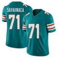 Miami #71 Savaiinaea Player Football V Neck Short Sleeve Aqua Jersey Jonah For Men Youth Women Gift