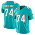 Miami #74 Proctor Player Football V Neck Short Sleeve Jersey Aqua Kadyn For Men Youth Women Gift