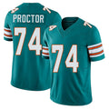 Miami #74 Proctor Player Football V Neck Short Sleeve Aqua Jersey Kadyn For Men Youth Women Gift