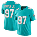 Miami #97 Cooper Jr. Player Football V Neck Short Sleeve Jersey Aqua Keith For Men Youth Women Gift