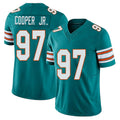 Miami #97 Cooper Jr. Player Football V Neck Short Sleeve Aqua Jersey Keith For Men Youth Women Gift