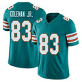 Miami #83 Coleman Jr. Player Football V Neck Short Sleeve Aqua Jersey Kevin For Men Youth Women Gift