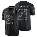 Miami #21 Coleman Jr. Player Football V Neck Short Sleeve Black Jersey Kevin For Men Youth Women Gift