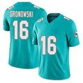 Miami #16 Gronowski Player Football V Neck Short Sleeve Jersey Aqua Mark For Men Youth Women Gift