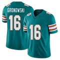 Miami #16 Gronowski Player Football V Neck Short Sleeve Aqua Jersey Mark For Men Youth Women Gift