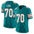 Miami #70 Cox Player Football V Neck Short Sleeve Aqua Jersey Marques For Men Youth Women Gift