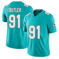 Miami #91 Butler Player Football V Neck Short Sleeve Jersey Aqua Matthew For Men Youth Women Gift