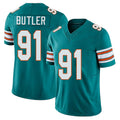 Miami #91 Butler Player Football V Neck Short Sleeve Aqua Jersey Matthew For Men Youth Women Gift