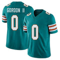 Miami #0 Gordon II Player Football V Neck Short Sleeve Aqua Jersey Ollie For Men Youth Women Gift