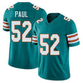 Miami #52 Paul Player Football V Neck Short Sleeve Aqua Jersey Patrick For Men Youth Women Gift