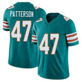 Miami #47 Patterson Player Football V Neck Short Sleeve Aqua Jersey Riley For Men Youth Women Gift