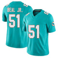 Miami #51 Beal Jr. Player Football V Neck Short Sleeve Jersey Aqua Robert For Men Youth Women Gift