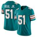 Miami #51 Beal Jr. Player Football V Neck Short Sleeve Aqua Jersey Robert For Men Youth Women Gift
