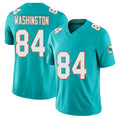 Miami #84 Washington Player Football V Neck Short Sleeve Jersey Aqua Tahj For Men Youth Women Gift