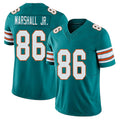 Miami #86 Marshall Jr. Player Football V Neck Short Sleeve Aqua Jersey Terrace For Men Youth Women Gift