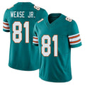 Miami #81 Wease Jr. Player Football V Neck Short Sleeve Aqua Jersey Theo For Men Youth Women Gift