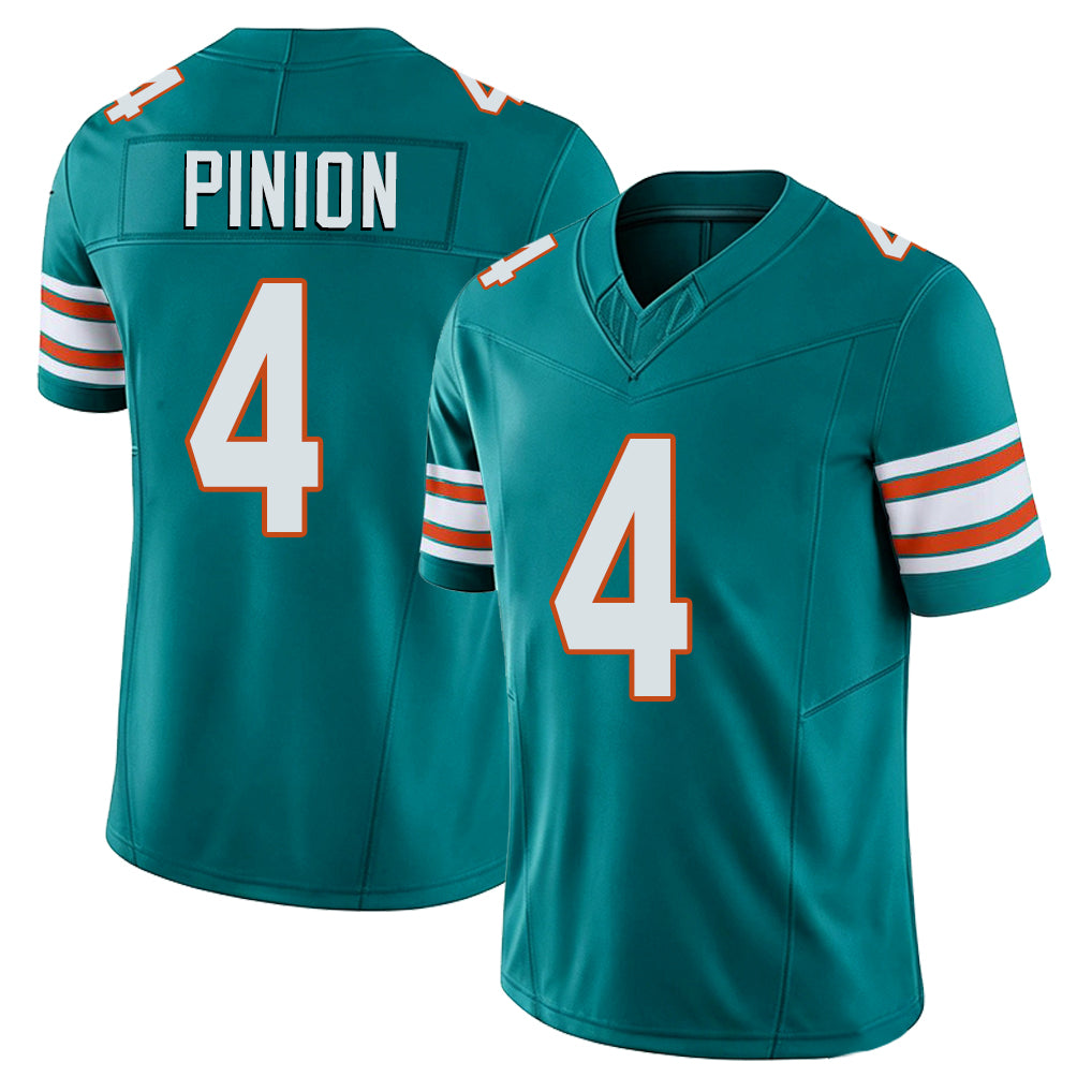 Miami #4 Atwell Player Football V Neck Short Sleeve Aqua Jersey Tutu For Men Youth Women Gift