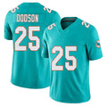 Miami #25 Dodson Player Football V Neck Short Sleeve Jersey Aqua Tyrel For Men Youth Women Gift